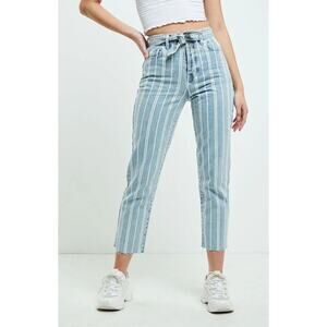 Pac Sun Mom Jeans Women's 25 High Rise Stripe Denim